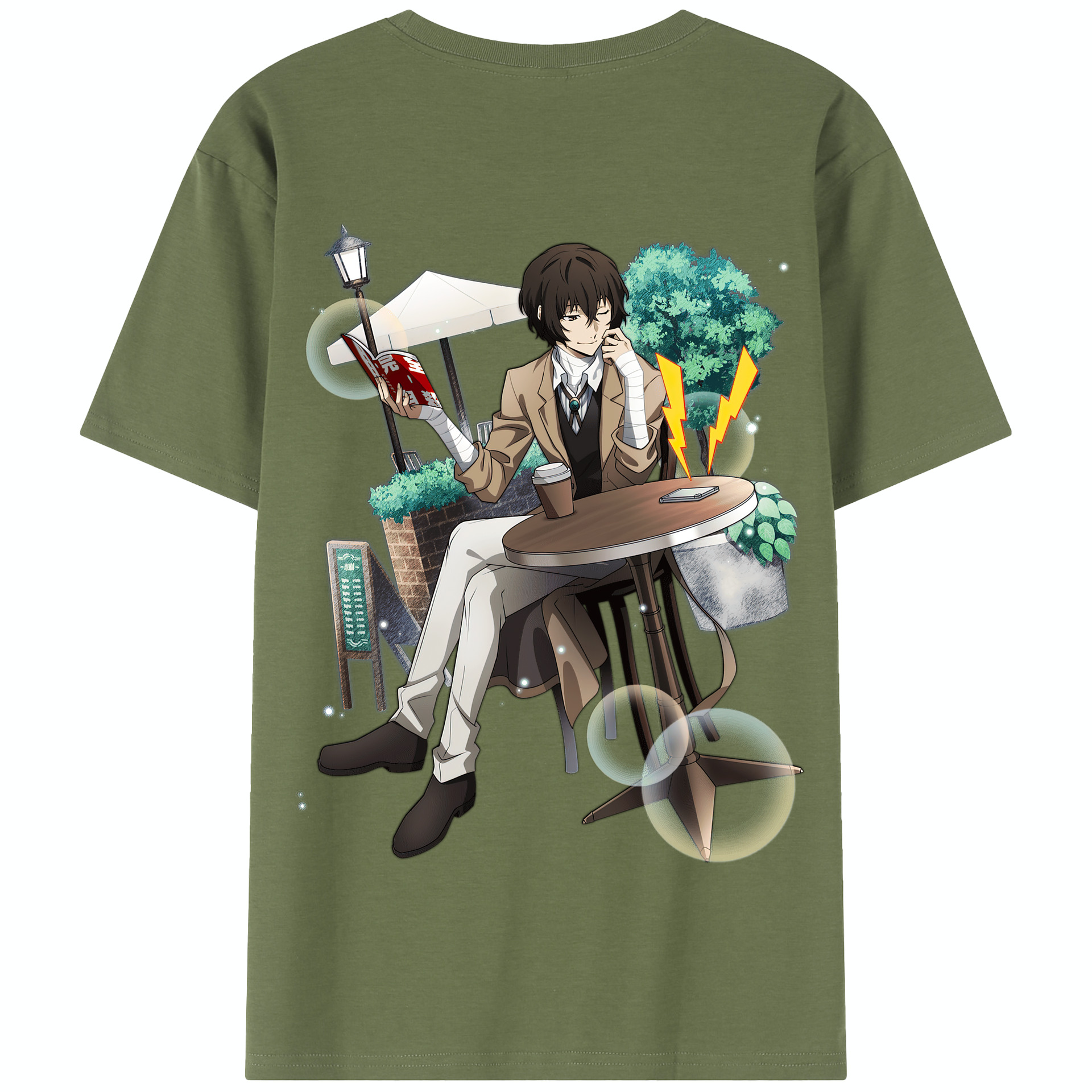 （画像用） 文豪ストレイドッグス Bungo Stray Dogs 綿100％半袖Tシャツ（背面プリント）